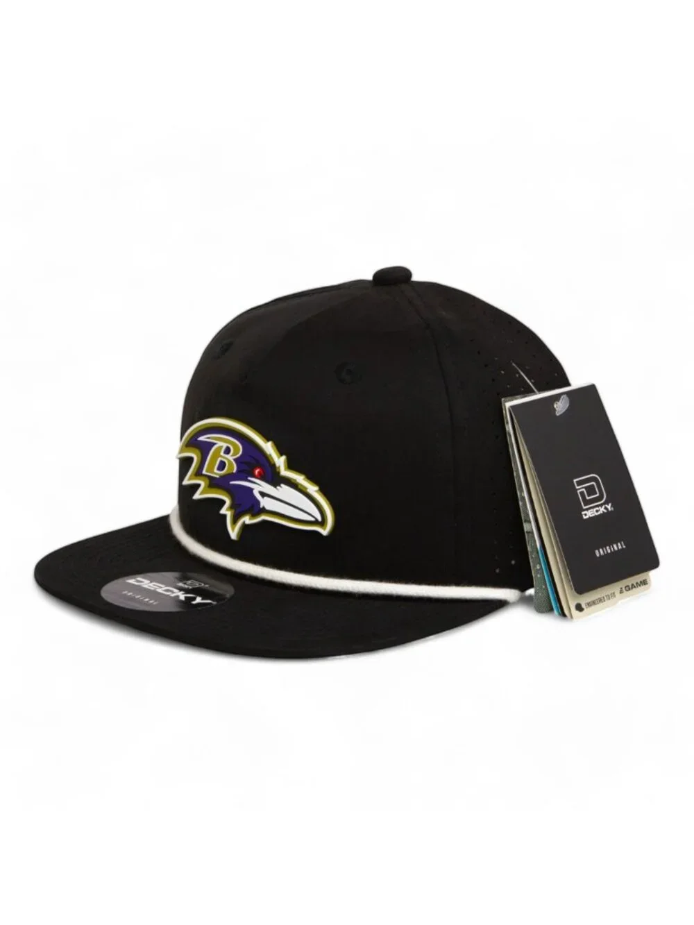 Baltimore Ravens 3D Perforated Rope Hat- Black/ White